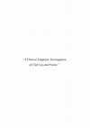Research paper thumbnail of (2011) A Clinical Linguistic Investigation of Cleft Lip and Palate