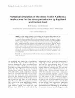 Research paper thumbnail of Numerical Simulation of the stress field in California: Implication for the stress perturbation by Big Bend and Garlock Fault. 