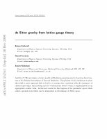 Research paper thumbnail of de Sitter gravity from lattice gauge theory