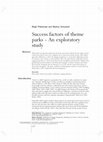 Research paper thumbnail of Success factors of theme parks—An exploratory study