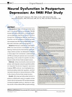 Research paper thumbnail of Neural dysfunction in postpartum depression: an fMRI pilot study.