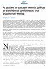 Research paper thumbnail of As coalizões de causa em torno das políticas de transferências condicionadas: olhar cruzado Brasil-México