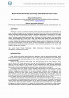 Research paper thumbnail of Public-Private Partnership: Governing Urban Water Services in Yazd