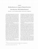 Research paper thumbnail of Introduction: Why Redistribution? Michael L. Galaty, Dimitri Nakassis, and William A. Parkinson, In Redistribution in Aegean Palatial Societies, edited by Michael L. Galaty, Dimitri Nakassis, and William A. Parkinson. American Journal of Archaeology, Volume 115, Number 2. 