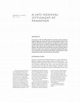 Research paper thumbnail of “A Late Medieval Settlement at Panakton,” Hesperia 72.2 (2003), 147-234 (with M. Munn, H. Grossman, E. Barnes, A. Rohn, and M. Kiel).