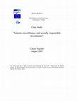 Research paper thumbnail of Case study “Islamic microfinance and socially responsible investments”