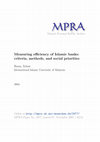 Research paper thumbnail of Measuring efficiency of Islamic banks: criteria, methods, and social priorities