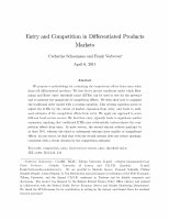 Research paper thumbnail of Entry and Competition in Differentiated Product Markets