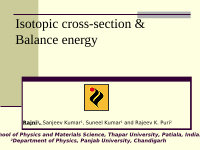 Research paper thumbnail of Isotopic cross sections and balance energy