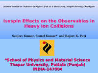 Research paper thumbnail of Isospin effects on the observables in heavy ion collisions