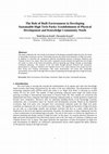 Research paper thumbnail of The Role of Built Environment in Developing Sustainable High Tech Parks: Establishment of Physical Development and Knowledge Community Needs