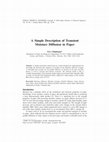 Research paper thumbnail of A Simple Description of Transient Moisture Diffusion in Paper