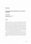 Research paper thumbnail of Sustainable Fashion Education: From Trend to Paradigm?