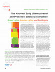 Research paper thumbnail of The National Early Literacy Panel Report and Classroom Instruction: Green Lights, Caution Lights, and Red Lights