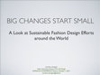 Research paper thumbnail of BIG CHANGES START SMALL A Look at Sustainable Fashion Design Efforts around the World