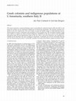 Research paper thumbnail of Greek colonists and indigenous populations at L’Amastuola, southern Italy – II (2012; with G.J. Burgers)