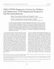 Research paper thumbnail of Pynoos, Steinberg, Layne, et al. (2009). DSM‐V PTSD diagnostic criteria for children and adolescents: A developmental perspective and recommendations