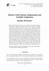 Research paper thumbnail of Effective Field Theories, Reduction and Scientific Explanation