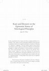 Research paper thumbnail of O'Shea, J (2013) 'Kant and Dennett on the Epistemic Status of Teleological Principles'