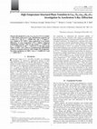 Research paper thumbnail of High-Temperature Structural Phase Transition in Ca0.7Ti0.7La0.3Al0.3O3: Investigation by Synchrotron X-Ray Diffraction