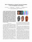 Research paper thumbnail of Effect of illumination on automatic expression recognition: A novel 3D relightable facial database