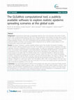 Research paper thumbnail of The GLEaMviz computational tool, a publicly available software to explore realistic epidemic spreading scenarios at the global scale