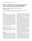 Research paper thumbnail of Efficacy of moist heat pack application over static stretching on hamstring flexibility