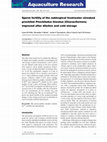 Research paper thumbnail of Sperm fertility of the subtropical freshwater streaked prochilod Prochilodus lineatus (Characiformes) improved after dilution and cold storage