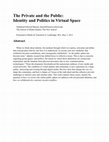 Research paper thumbnail of The Private and the Public: Identity and Politics in Virtual Space