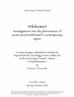 Research paper thumbnail of Investigations into the Phenomenon of Acute Social Withdrawal in Contemporary Japan