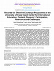 Research paper thumbnail of Records for Effective Exchange Programme at the University of Cape Coast Center for International Education