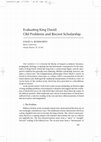 Research paper thumbnail of Evaluating King David: Old Problems and Recent Scholarship