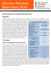 Research paper thumbnail of Election Campaign, Party Strategies, Public Opinion Polls - Albanian Elections Observatory Brief no.3