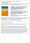 Research paper thumbnail of Performance-based accountability in Qatar: a state in progress