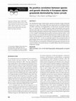 Research paper thumbnail of No positive correlation between species and genetic diversity in European alpine grasslands dominated by Carex curvula