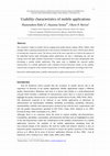 Research paper thumbnail of Usability characteristics of mobile applications