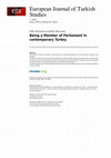 Research paper thumbnail of Being a Member of Parliament In Contemporary Turkey