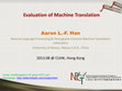 Research paper thumbnail of CUHK intern PPT.Machine Translation Evaluation: Methods and Tools