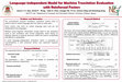 Research paper thumbnail of MT SUMMIT Poster Boaster slides: Language-independent Model for Machine Translation Evaluation with Reinforced Factors