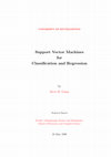 Research paper thumbnail of UNIVERSITY OF SOUTHAMPTON Support Vector Machines for Classiﬁcation and RegressionContents