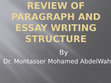 Research paper thumbnail of Review of Paragraph and Essay Writing