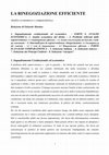 Research paper thumbnail of LA RINEGOZIAZIONE EFFICIENTE Analisi economica e comparatistica