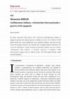 Research paper thumbnail of Memorie difficili. Antifascismo italiano, volontariato internazionale e guerra civile spagnola