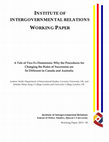 Research paper thumbnail of ‘A Tale of Two Ex-Dominions: Why the procedures for changing the rules of succession are so different in Canada and Australia’