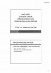 Research paper thumbnail of Statistik Lanjutan - ANALISIS FAKTOR