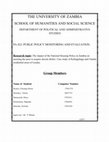 Research paper thumbnail of The impact of the National Housing Policy in Zambia on assisting the poor to acquire decent shelter. Case study of Kalingalinga and Chalala residential areas of Lusaka.