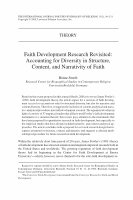 Research paper thumbnail of Faith Development Research Revisited: Accounting for Diversity In Structure, Content, and Narrativity of Faith