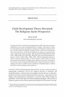 Research paper thumbnail of Faith Development Theory Revisited: The Religious Styles Perspective