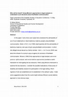 Research paper thumbnail of Who Will Be Heard? Using Minow's Approaches to Legal Analysis to Understand Court Decisions About Facilitated Communication