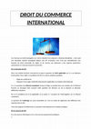 Research paper thumbnail of DROIT DU COMMERCE INTERNATIONAL